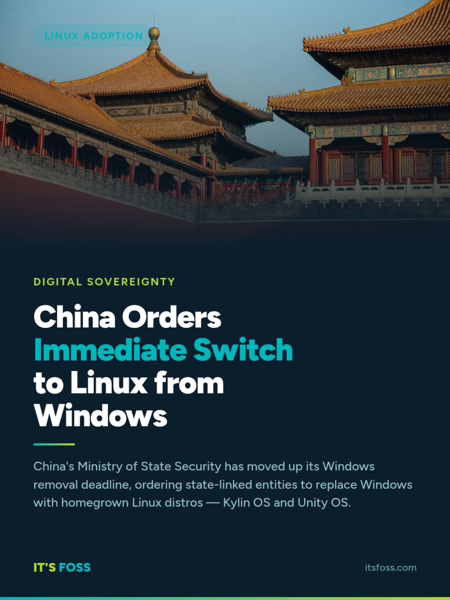 Berita: Tiongkok memerintahkan peralihan dari Windows ke Linux